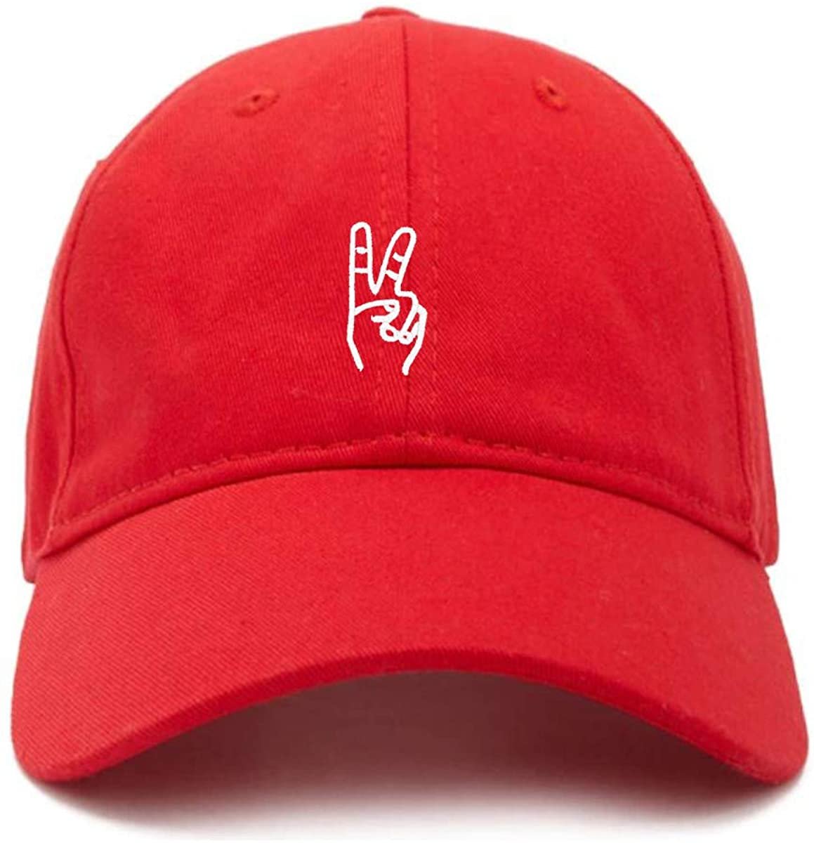 Peace Sign Baseball Cap Embroidered Cotton Adjustable ByBuyBox